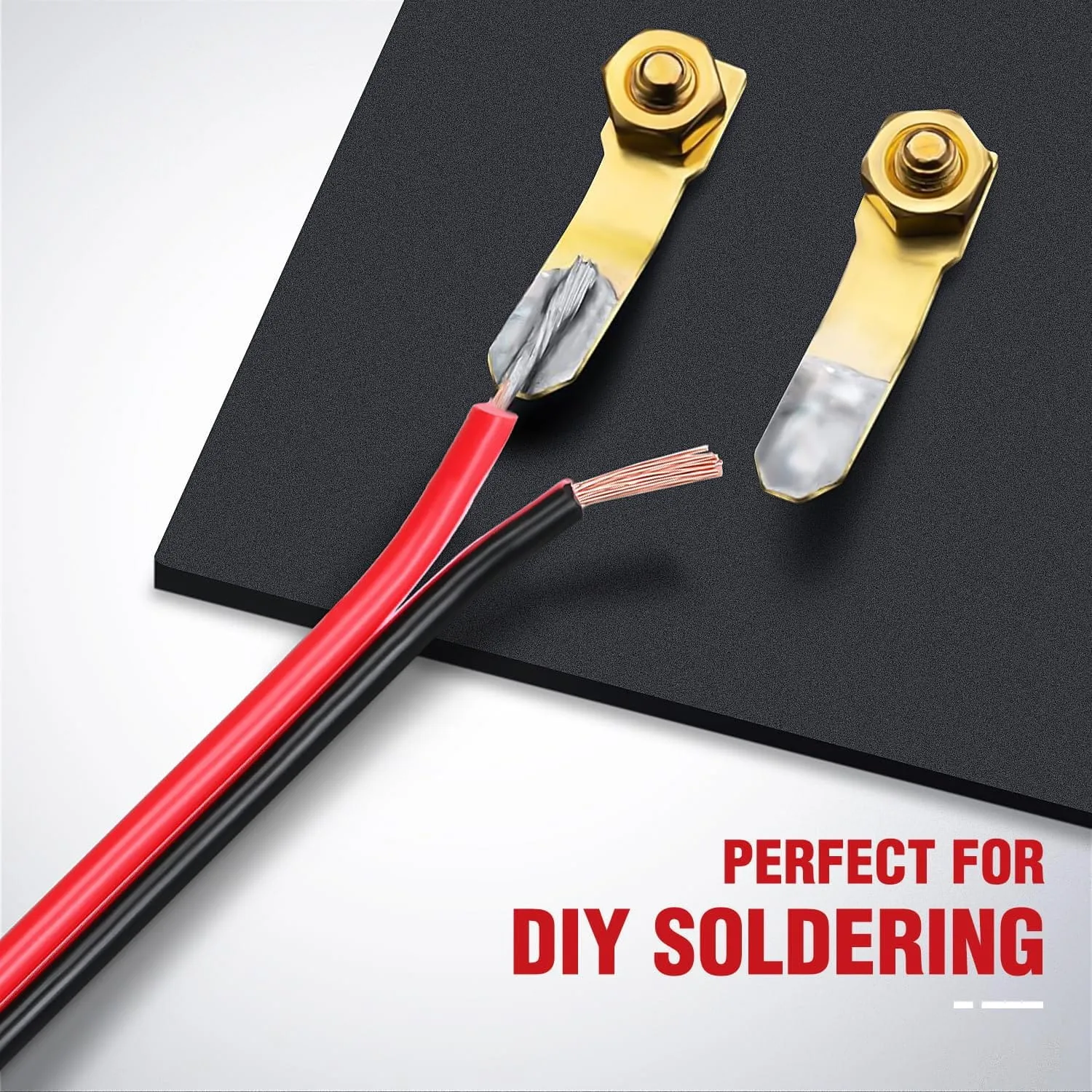 12AWG 100FT Copper Clad Aluminum Wire 12/2 Gauge Red Black CCA Electrical Cable 2 Conductor Parallel 12V 24V DC Flexible Extension Cords