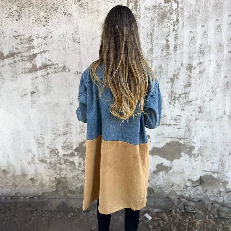 Celestia  Women's Denim Trench Coat