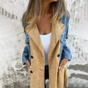 Celestia  Women's Denim Trench Coat