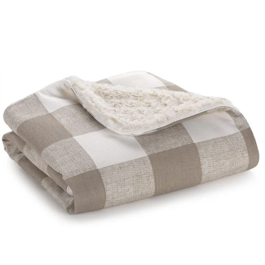 Liz & Roo Buffalo Check (Taupe) Minky Receiving Blanket