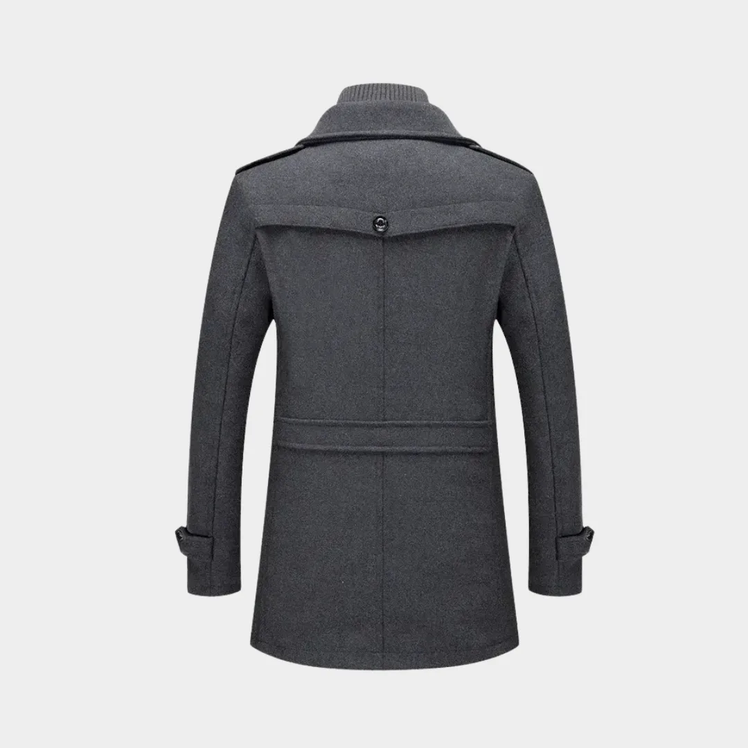 Men's Autumn/Winter Business Woolen Overcoat  Double Collar - Anti-Cold Nestle Jacket -