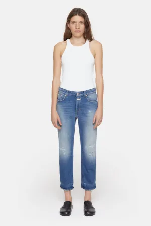 Milo Straight Leg Jean - Dark Blue Distress