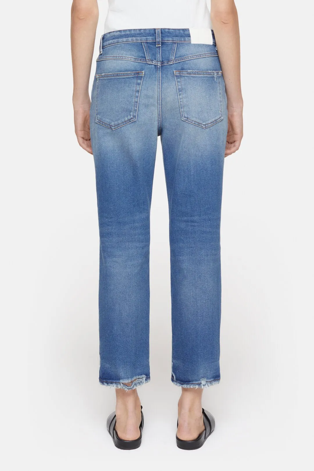 Milo Straight Leg Jean - Dark Blue Distress