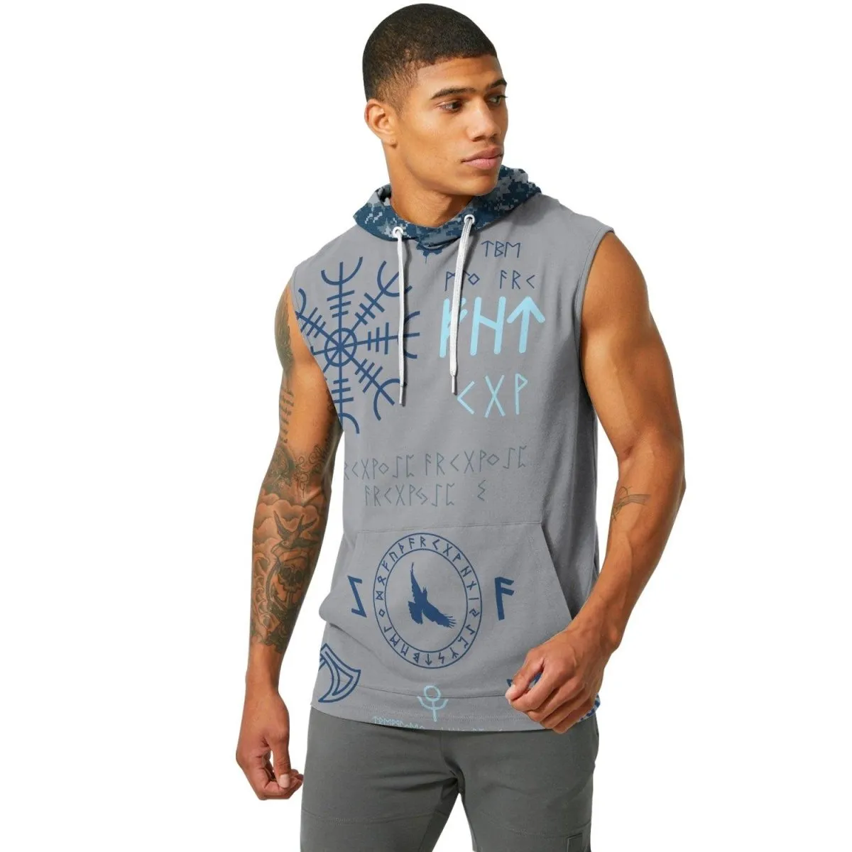 Navy Veteran Viking Sleeveless Pullover & Zip Hoodie