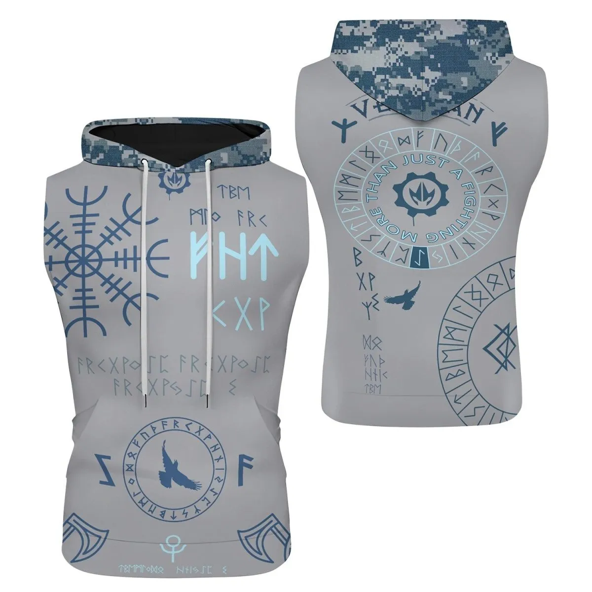 Navy Veteran Viking Sleeveless Pullover & Zip Hoodie