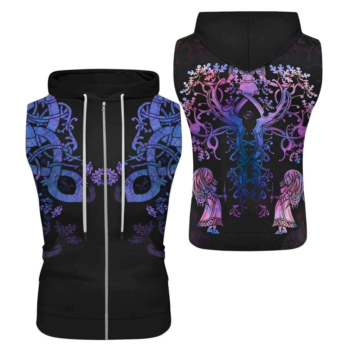 Norns & Nature Sleeveless Pullover & Zip Hoodie