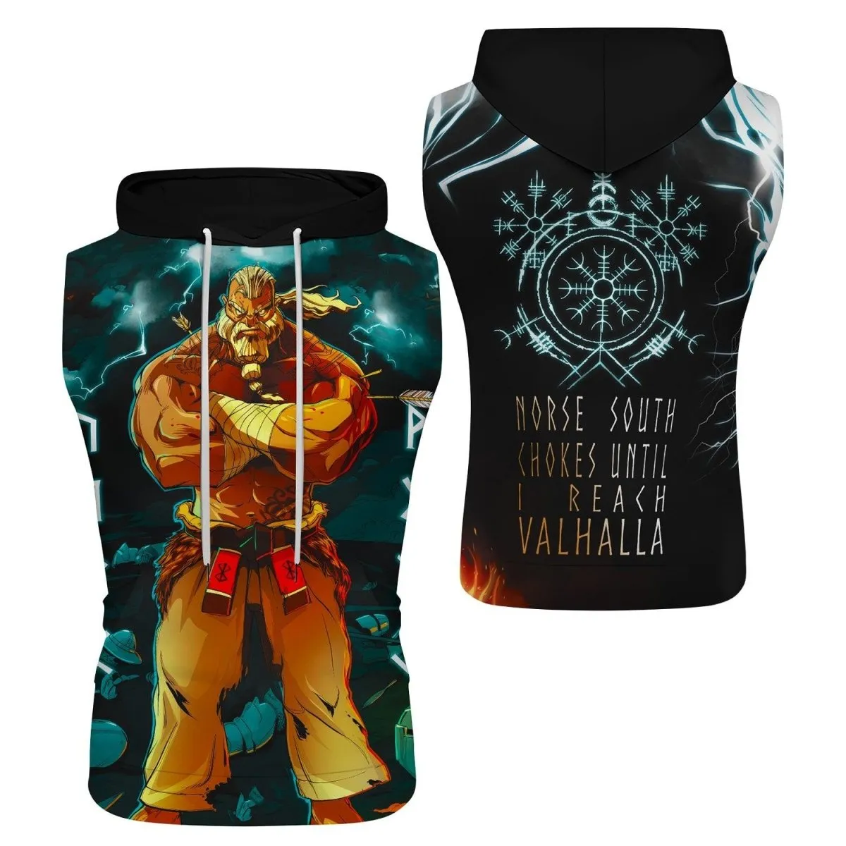 Odin Martial Art Tattoo Sleeveless Pullover & Zip Hoodie