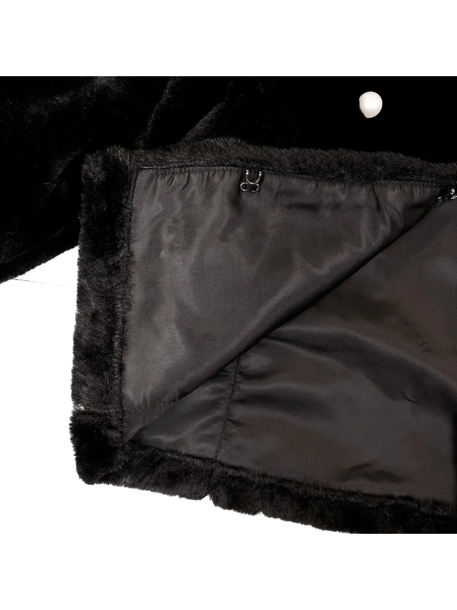 Pearl Stud Fur Coat