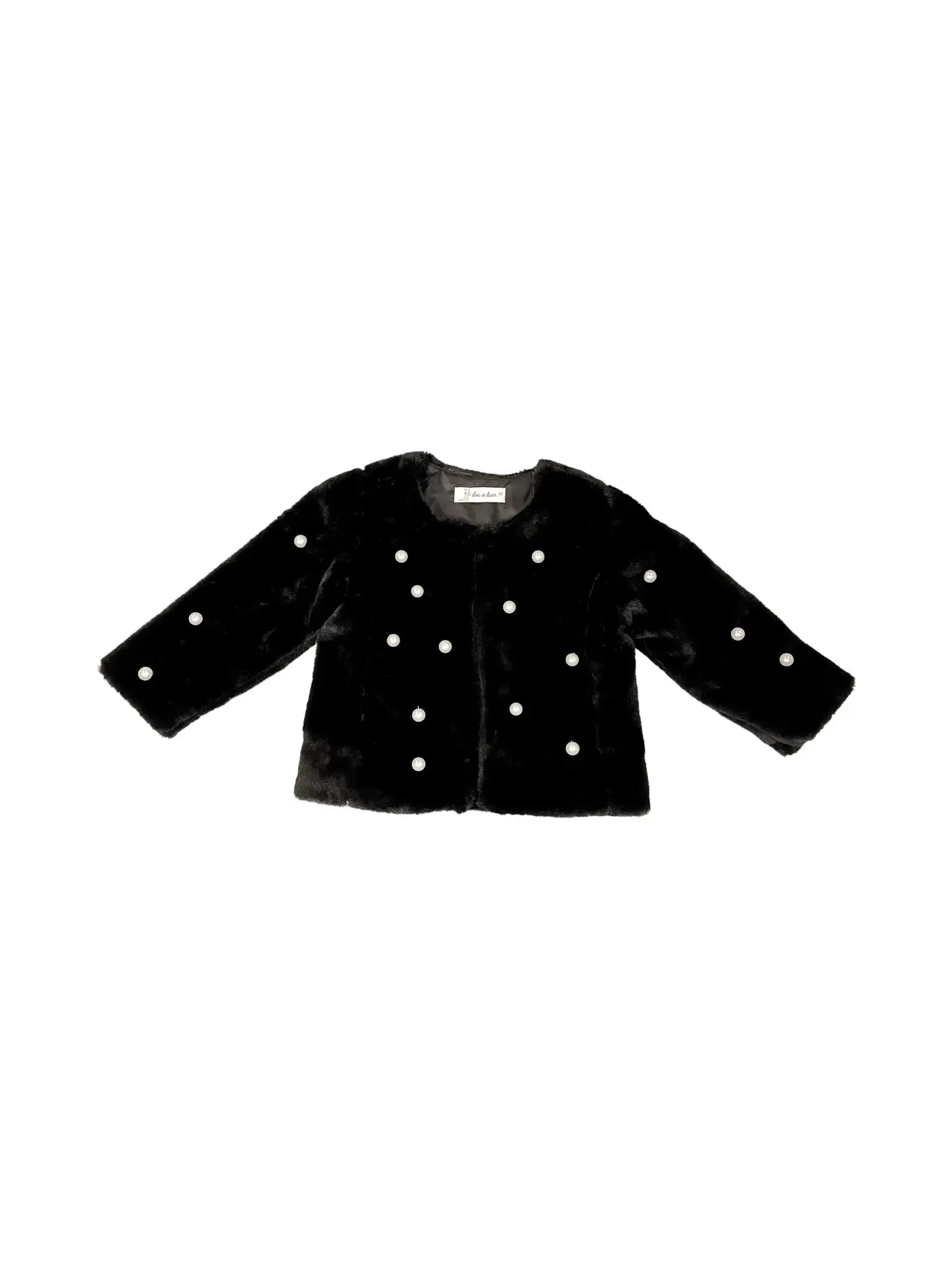 Pearl Stud Fur Coat