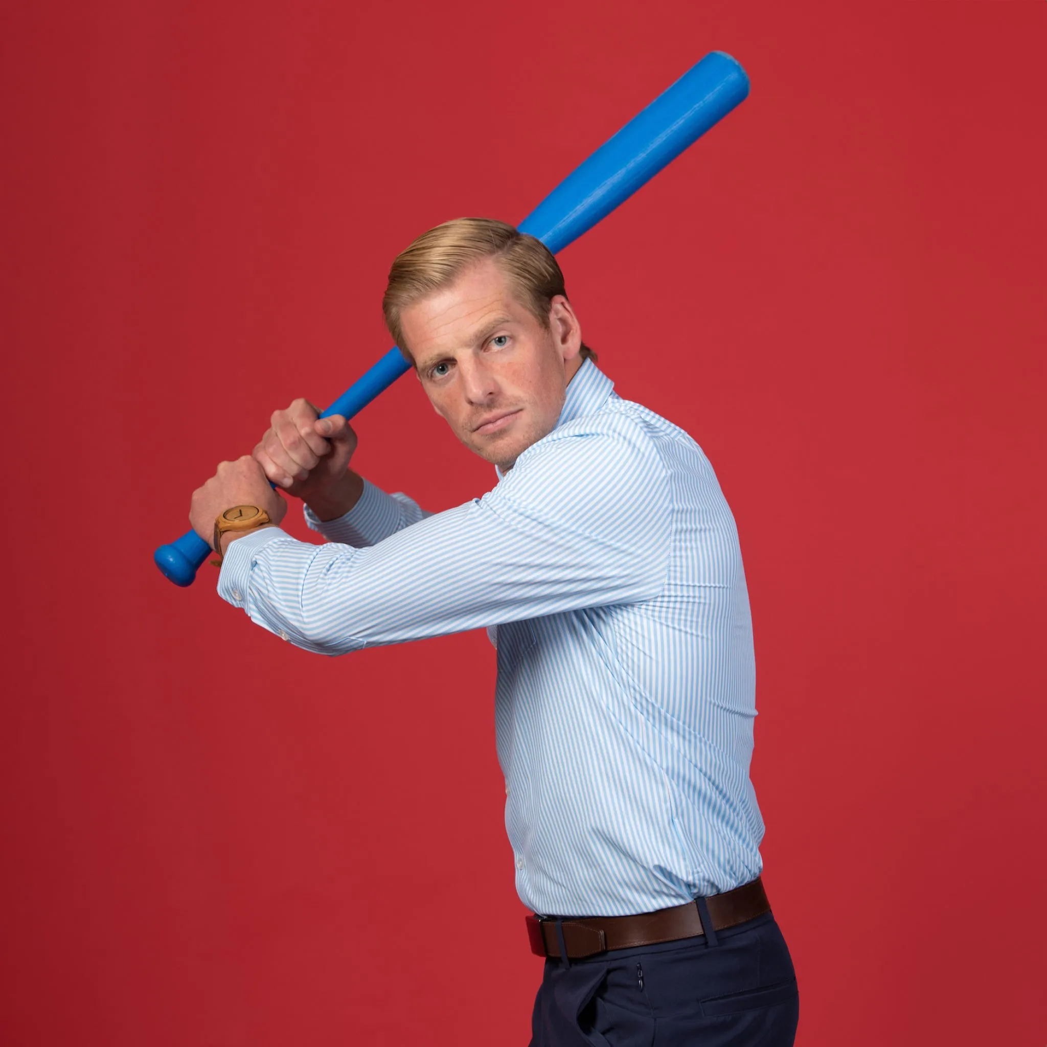 Range Shirt - White and Blue Pinstripe